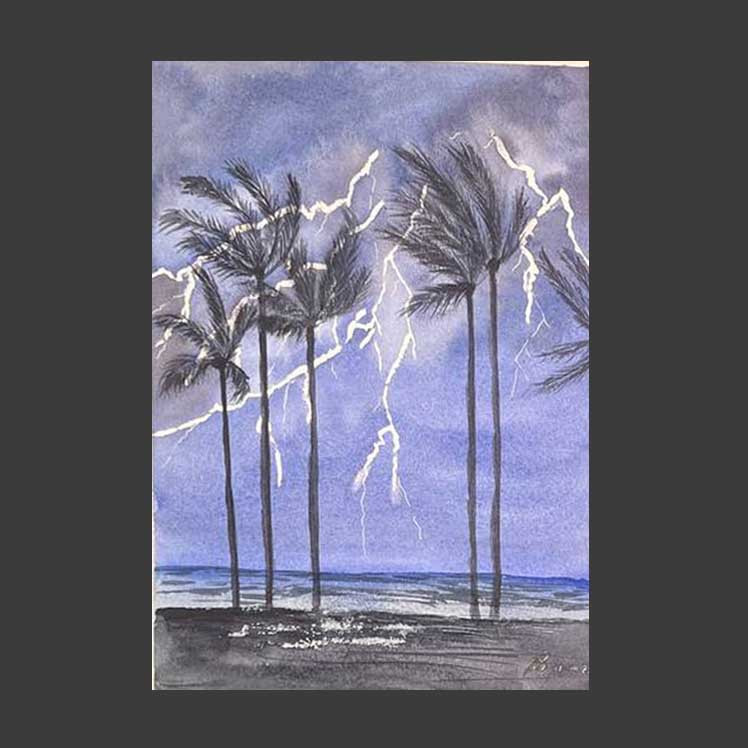 Palmeras y tormenta