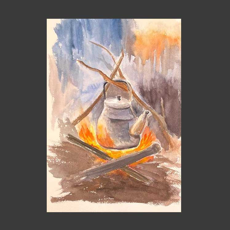 Костер в лесу