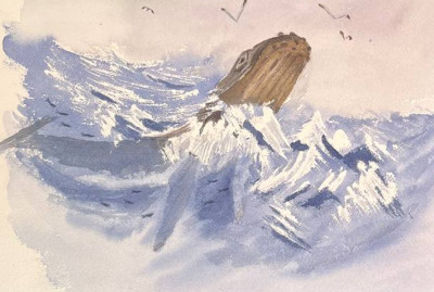 Ballena en el océano