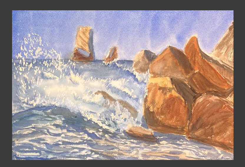 Las olas golpean las rocas