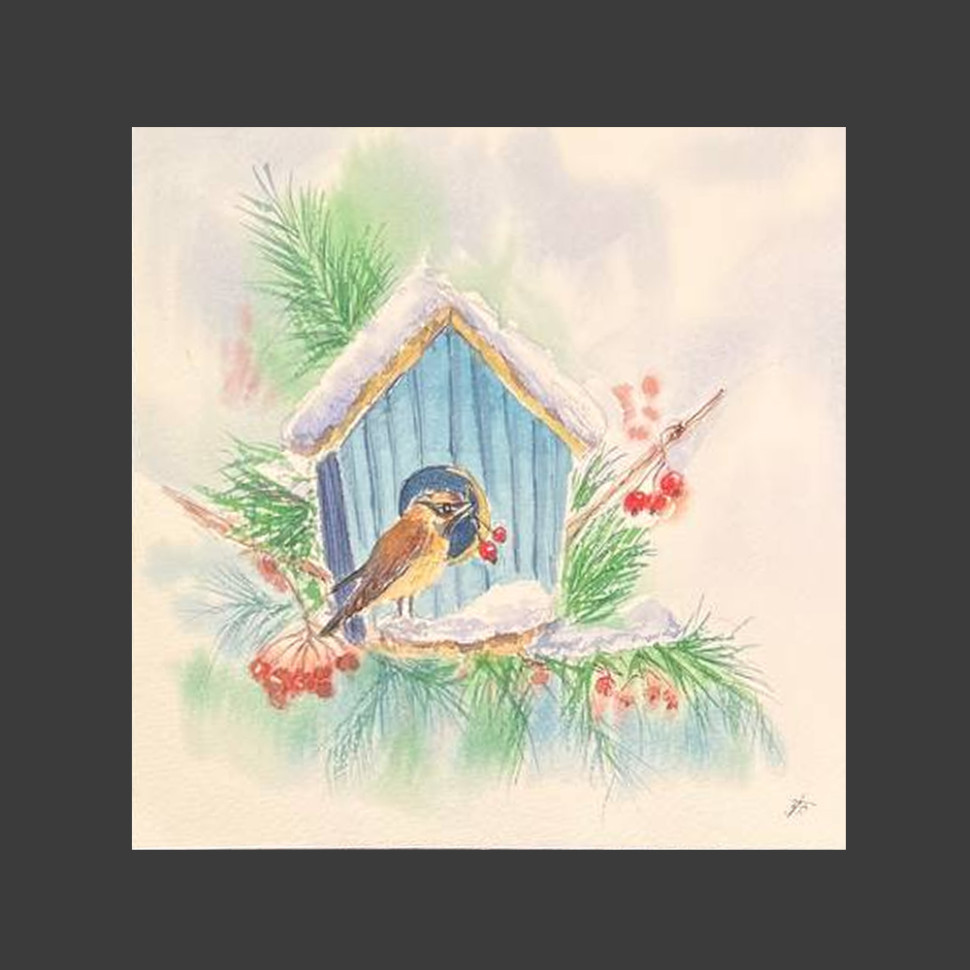 Скворечник и синица