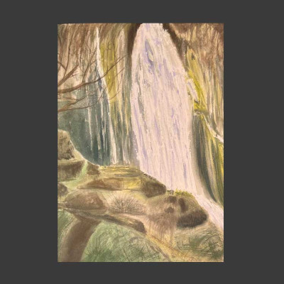 Waterfall in the middle of the mountains