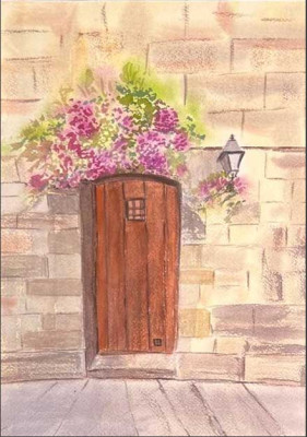 The door and the flowers
